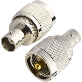Boobrie BNC UHF Coax Connector PL259 UHF Male to BNC Female Coaxial Connector Low Loss Coax Adapter for RF Antennas/Wireless LAN Devices/Coaxial Cable/Wi-Fi Radios Pack of 2