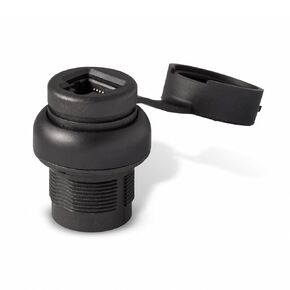 ASI PP2RJ45BL Weatherproof RJ45 to RJ45 Bulkhead Connector, Ethernet, Female to Female Black Bezel