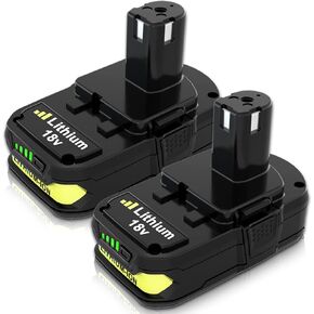 2-Pack 3.0Ah 18V Lithium Ion P102 Battery Replacement for Ryobi 18V Battery Compatible with Ryobi 18 Volt Batteries P102 P103 P104 P105 P107 P108 P109 BPL18151 BPL1820
