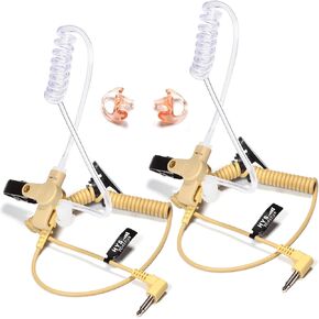 HYS LISTEN ONLY 3.5mm 1 Wire Headset, Surveillance Audio tube kits Acoustic Tube Earpiece with One Pair Medium Earmolds for 3.5mm Audio Jack Handheld Shoulder Speaker Mic & Radio Device