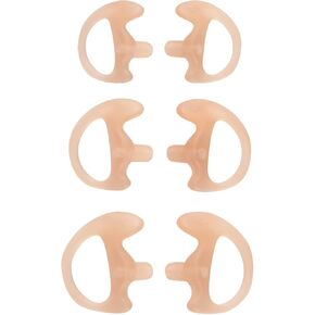 Universal Radio Replacement Earmold, Insert Silicone Earbud Earplug for Two-Way Radio Coil Tube Audio Kits，for Walkie Talkie Acoustic Earpiece Headset (Flesh, Large Medium and Small, 3 Pair)