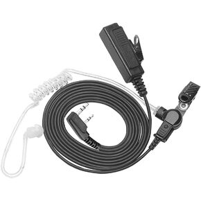 Walkie Talkies Earpiece with Mic PTT 2 Pin Acoustic Tube Two Way Radio Headset for Baofeng UV-5R AR-5 BF-888S Retevis H-777 RT22 Quangsheng UVK5