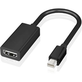 Mini DisplayPort to HDMI Adapter, Thunderbolt 2.0 4K 30Hz Mini DP to HDMI Adapter Cable Compatible with Monitor, Projector (Black) (1 Pack)