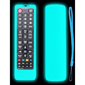 Glow Case with Strap for Samsung Smart TV Remote Control - Silicone Cover for Samsung TV BN59-01301A BN59-01315A BN59-01199F Remote Control Replacement Skin Sleeve Case Cover Glow in The Dark - Blue