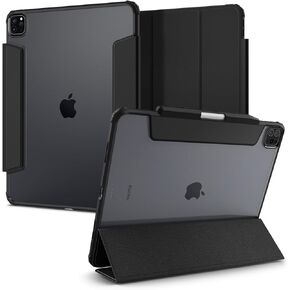 Spigen Ultra Hybrid Pro Designed for iPad Pro 12.9 inch Case M2 6th Generation (2022) / 5th Generation (2021) with Clear Transparent Back and Pencil Holder - Black
