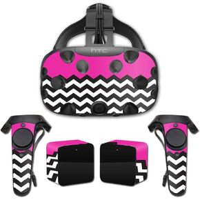 MightySkins Skin Compatible with HTC Vive Full Coverage - Hot Pink Chevron | Protective, Durable, and Unique Vinyl Decal wrap Cover | Easy to Apply, Remove, and Change Styles | Made in The USA