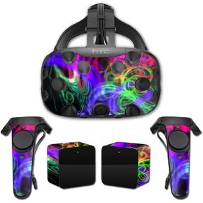 MightySkins Skin Compatible with HTC Vive Full Coverage - Neon Splatter | Protective, Durable, and Unique Vinyl Decal wrap Cover | Easy to Apply, Remove, and Change Styles | Made in The USA
