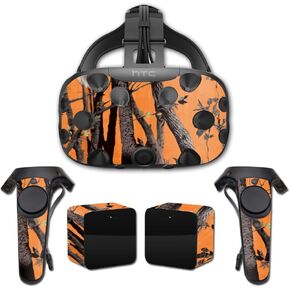 MightySkins Skin Compatible with HTC Vive Full Coverage - Orange Camo | Protective, Durable, and Unique Vinyl Decal wrap Cover | Easy to Apply, Remove, and Change Styles | Made in The USA