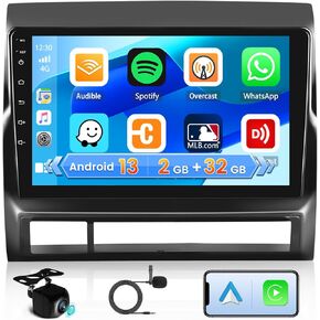 Hikity Car Stereo Dash Kit for Toyota Tacoma 2005-2013, HD Touchscreen Android Car Radio 9 Inch with Wireless Carplay Android Auto GPS Navigation BT FM WiFi Backup Camera