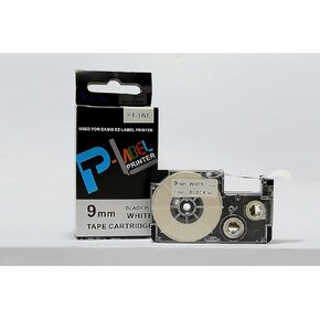 Label Tape XR-9WE black on white 9mm*8m Compatible Tape for Casio KL-170 KL-60 Printer Ribbon PT-9WE Label Maker,2Pack
