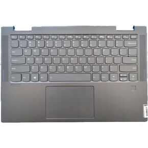 Replacement Laptop Upper Case Palmrest Non-Backlit Keyboard Touchpad Assembly Part for Lenovo Yoga 7-14ITL5 5CB1A08879 AM1RW000110 Blackish Green