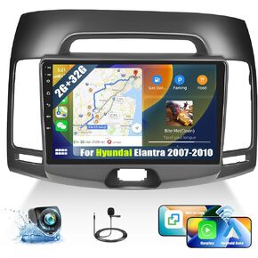 [2G+32G]Android 13 Car Stereo for Hyundai Elantra 2007-2010 with Wireless Apple Carplay Android Auto,9'' HD Touchscreen Car Radio with Mirror link WiFi GPS Navigation Bluetooth FM/RDS SWC+Rear Camera