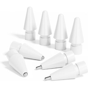 Replacement Tips for Apple Pencil 1st Generation / 2nd Generation, Fine Point Nibs, Pencil-Like Writing Feel, Precise Stroke, No Wear (8 Pack)