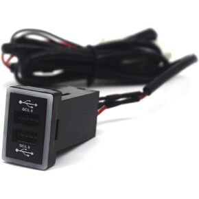 MOTONG for Toyota QC3.0 Dual USB Power Socket, QC 3.0 Car Power USB Socket Adapter Port for Smartphone/iPad/PDA and more,Max 6.4A Output