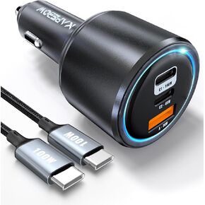 Kapebow USB C Car Charger-215W 3 Port Superfast Charging Car Charger Adapter for MacBook Pro/Air, Laptop, iPad, iPhone 14/13/12/11,Samsung Galaxy S23/22, Pixel