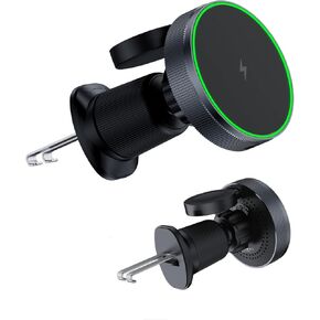 شاحن سيارة لاسلكي مغناطيسي، متوافق مع فتحة تهوية مغناطيسية قابلة للتعديل 360 درجة، 2 في 1 متوافق مع iPhone 15/14/13/12 Pro Max Plus Mini وApple Watch in Kuwait