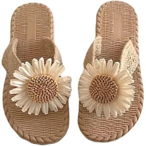 Flower Slippers for Women Soft House Slippers with Slip-on Indoor Outdoor Slippers Creative Gifts wearing beach for lovely gifts