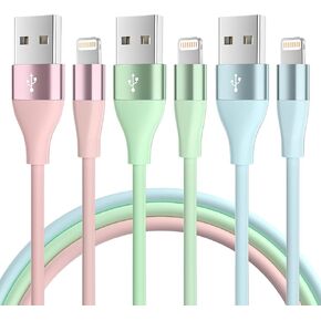 Phone Charger Fast Charging 3P 10FT Long Cable Compatible with Smartphones-Colorful