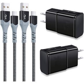 USB C Wall Charger with Cable, Eversame Type C Fast Charger Block with 10FT + 6FT USB C Type Cable Compatible with Samsung Galaxy S10/S10+/S9/S9+/S8/S8+, Note 10/Note 10+/Note 9/Note 8,LG5,G6,G7,G8