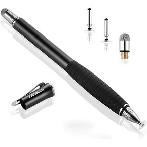 MEKO (2nd Generation) [2 in 1 Precision Series] Disc Stylus/Styli for iPhone7/7plus, iPad 4/ iPad Mini and All Touch Screen Devices Bundle with 3 Replacement Tips (1Pcs,Black) in Kuwait