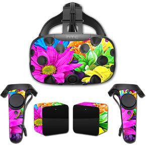 MightySkins Skin Compatible with HTC Vive Full Coverage - Colorful Flowers | Protective, Durable, and Unique Vinyl Decal wrap Cover | Easy to Apply, Remove, and Change Styles | Made in The USA