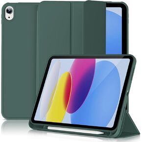 Case for iPad 10th Generation Case 10.9 inch 2022 with Pencil Holder, Smart Trifold Stand Case with Soft TPU Back Cover for iPad 10 case, Auto Wake/Sleep, Black