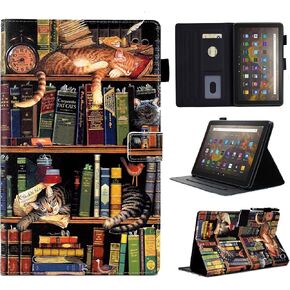 for Kindle Fire HD 8 & 8 Plus Case (12th/10th Gen), Bookshelf Cat in Saudi Arabia