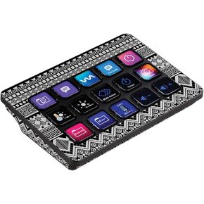 MightySkins Skin Compatible with Elgato Stream Deck MK.2 - Black Aztec | Protective, Durable, and Unique Vinyl Decal wrap Cover | Easy to Apply, Remove, and Change Styles | Made in The USA