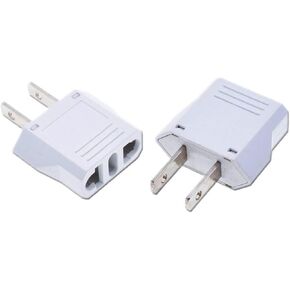 2 Pack of ALINNA US Plug Adapter, EU AU CN to US America Travel Plug Adapter AC Outlet Power Converter White