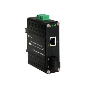 Mini Industrial Gigabit Media Converter Hardened 10/100/1000Mbps RJ45 Ethernet Optical Transceiver with 100/1000Base-FX SC Port Auto Detection Up to 20km Over Single Mode Fiber 12~48V DC