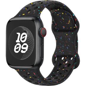 Breathable Sport Silicone Band Compatible with Apple Watch Bands 40mm 38mm 44mm 41mm 45mm 42mm 49mm Women Men, Soft Wristband Recycled Plastic Strap for iWatch Bands Series 9 SE 8 7 6 5 4 3 2 1 Ultra