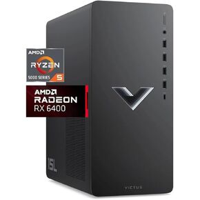 HP 2024 Victus Gaming Desktop PC | AMD 6-Core Ryzen 5600G Processor (Up to 4.4 GHz) | AMD Radeon RX6400 (with 4GB GDDR6, AMD RDNA 2) | Windows 11 (16GB RAM | 1TB SSD)