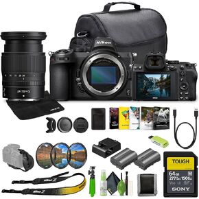 Nikon Z5 Mirrorless Full Frame Camera with 24-70mm f/4 Lens Kit + EN-EL15C Battery + Memory Card Wallet + 64GB SF-M Tough Series Memory Card + Photo Editing Software + More (Renewed)