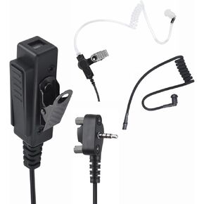 Accessories Clear Earpiece with Mic 3.5mm Screw in Headphone Ear Piece Walkie Talkie Headset for Motorola Vertex Standard Radio vx-261 vx261 vx 261 evx-261 evx s24 evx-s24 evx-534(G Shape)