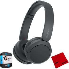 Sony WH-CH520 Wireless Headphones with Microphone, Black Bundle with Deco Photo Microfiber Cleaning Cloth and 1 YR CPS Enhanced Protection Pack in Kuwait
