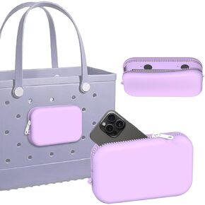 Silicone Wallet Phone Holder for Bogg Bag, Beach Bags Phone Holder Charms Insert Accessories for Bogg Beach Bags, Phone Holder for Bogg Bag Accessories Fits for iPhone&Android Phones(Black)