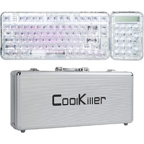CoolKiller CK75 Mechanical Keyboard, Rechargeable Wireless Gaming Keyboard with RGB Backlit, CK21 2 in 1 Numeric Keyboard Mechanical Numpad Calculator with Aluminum Case