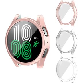 3Pcs Samsung Galaxy Watch 6 40mm Hard PC Case,Anti-fog and anti-scratch tempered glass protective film set