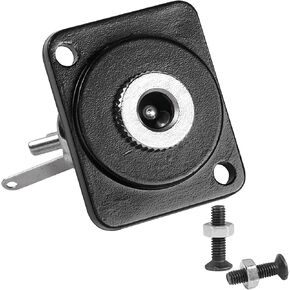 QIANRENON DC 5.5mm x 2.5mm Panel Mount Jack Adapter Connector 2-Pin High Current Solder Wire 5.5 * 2.5mm DC Power Receptacle, 50V 3A,XLR Panel or D-Panel Mount