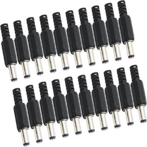 20PCS 5.5mm x 2.1mm DC Plug Power Supply Ends Solder Type DIY Connector Power Adapter