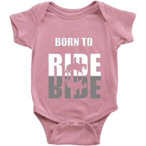 Born to Ride Horses with Daddy Baby Boy Girl Onesie Newborn Bodysuit Pink