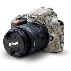 Glossy Glitter Skin Compatible with Nikon D3500 Camera - Gray Camouflage - Premium 3M Vinyl Protective Wrap Decal Cover - Easy to Apply | Crafted in The USA by MightySkins