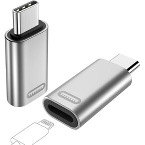 TiMOVO Lightning Female to USB C Male Adapter,Lightning to USB C Adapter Converter with 35W Fast PD Charger & Data Transfe for iPhone 15/15 Pro/15 Pro Max/15 Plus,iPad Pro/Air USB-C Adapter, Silver