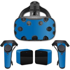 غلاف MightySkins متوافق مع تغطية كاملة لهاتف HTC Vive - أزرق خالص | غطاء ملتف واقٍ ومتين وفريد ​​من نوعه من الفينيل | سهل التطبيق والإزالة وتغيير الأنماط | صنع في الولايات المتحدة الأمريكية