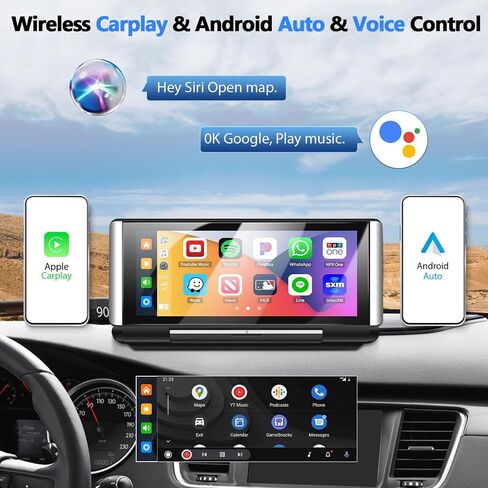 Newest Wireless Carplay Portable Car Stereo, 6.86-Inch Foldable Touchscreen with Android Auto, Mirror Link, Car Radio Receiver with FM Transmitter/Bluetooth Hansfree, AUX, Voice Control+Backup Camera in Saudi Arabia