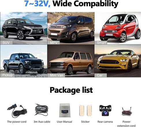 Newest Wireless Carplay Portable Car Stereo, 6.86-Inch Foldable Touchscreen with Android Auto, Mirror Link, Car Radio Receiver with FM Transmitter/Bluetooth Hansfree, AUX, Voice Control+Backup Camera in Saudi Arabia