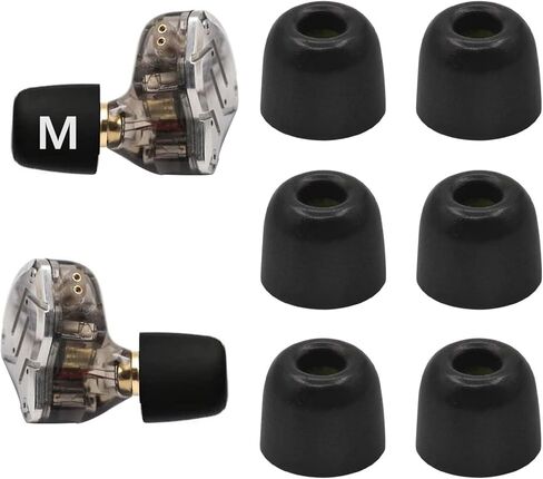 Memory Foam Ear Tips Noise Canceling Foam Eartips Ear Cap Replacement Ear Tip Compatible with KZ ZS10 Pro, Large Size 3 Pairs,Black 515 L in Saudi Arabia