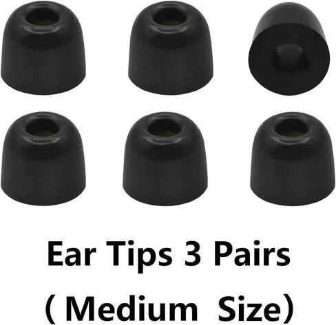 Memory Foam Ear Tips Noise Canceling Foam Eartips Ear Cap Replacement Ear Tip Compatible with KZ ZS10 Pro, Large Size 3 Pairs,Black 515 L in Saudi Arabia