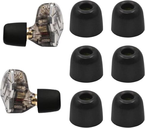 Memory Foam Ear Tips Noise Canceling Foam Eartips Ear Cap Replacement Ear Tip Compatible with KZ ZS10 Pro, Large Size 3 Pairs,Black 515 L in Saudi Arabia