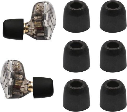 Memory Foam Ear Tips Noise Canceling Foam Eartips Ear Cap Replacement Ear Tip Compatible with KZ ZS10 Pro, Large Size 3 Pairs,Black 515 L in Saudi Arabia